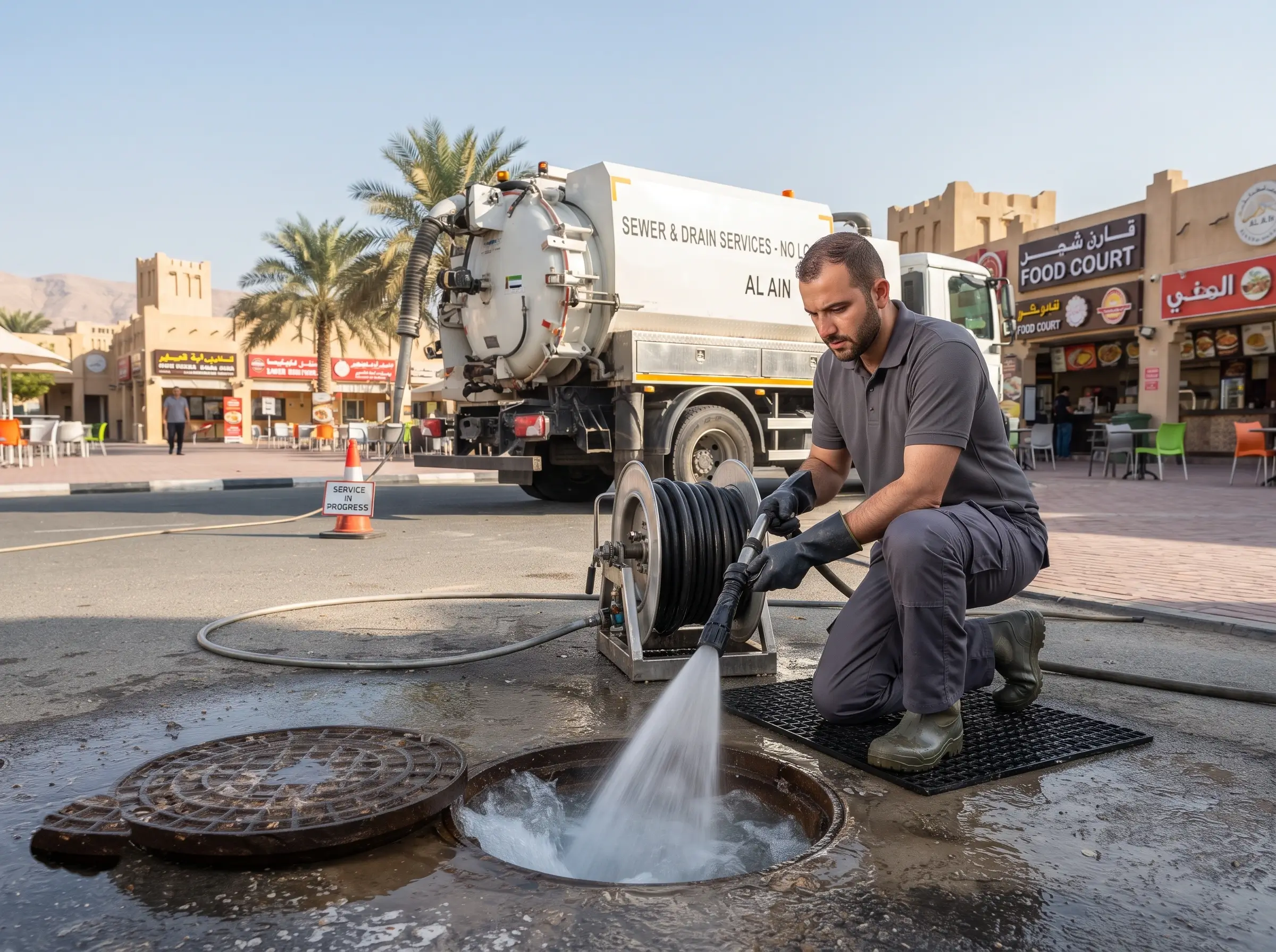 Al Barr Drain Line Jetting MBZ City service delivery in UAE