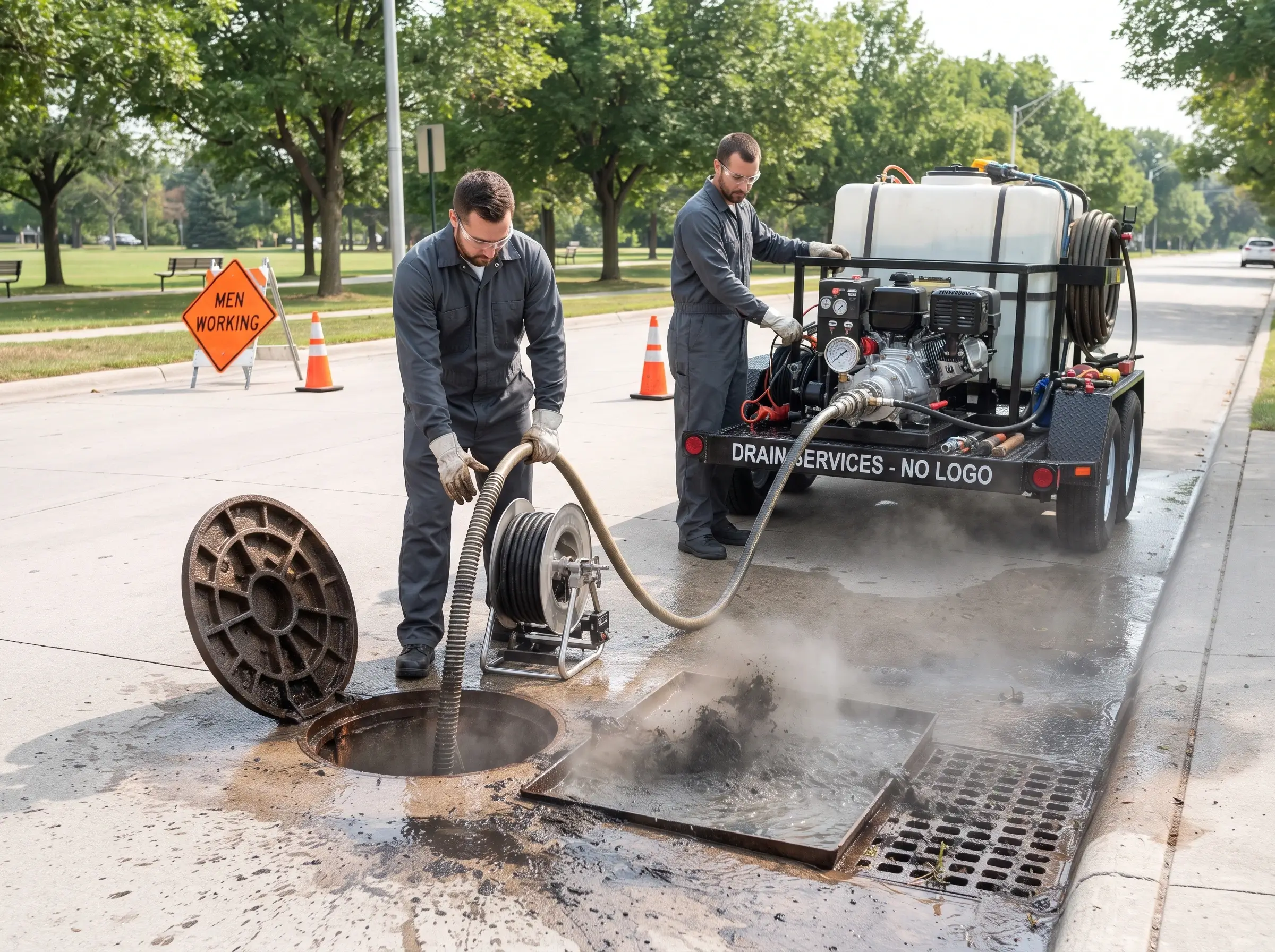 Al Barr Drain Line Jetting professional service in Abu Dhabi UAE