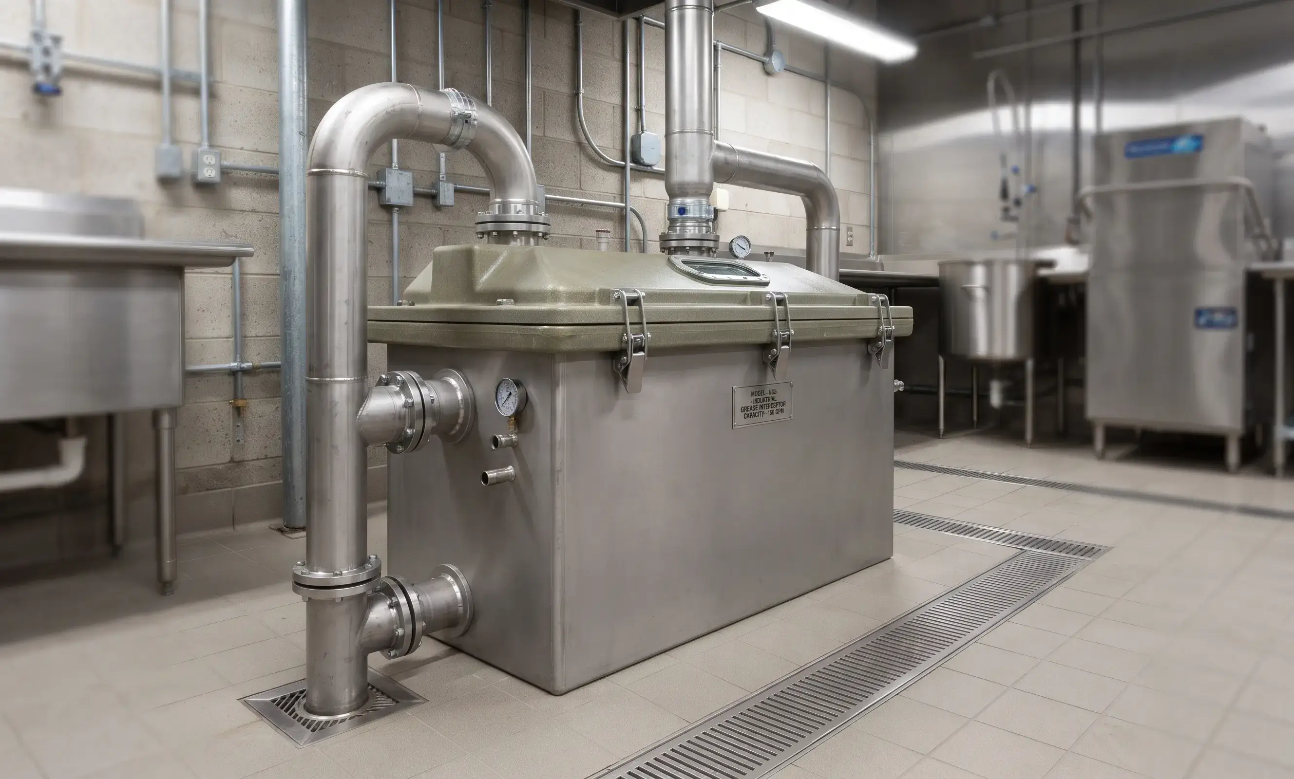 Al Barr AG2 heavy duty commercial kitchen grease trap unit