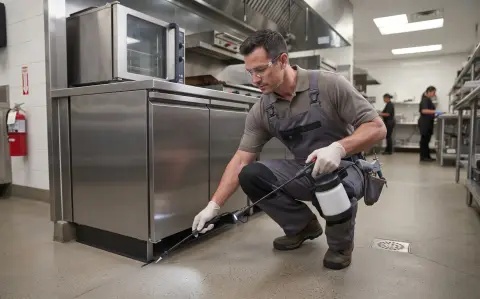 Eco-friendly pest control technician conducting treatment in Abu Dhabi