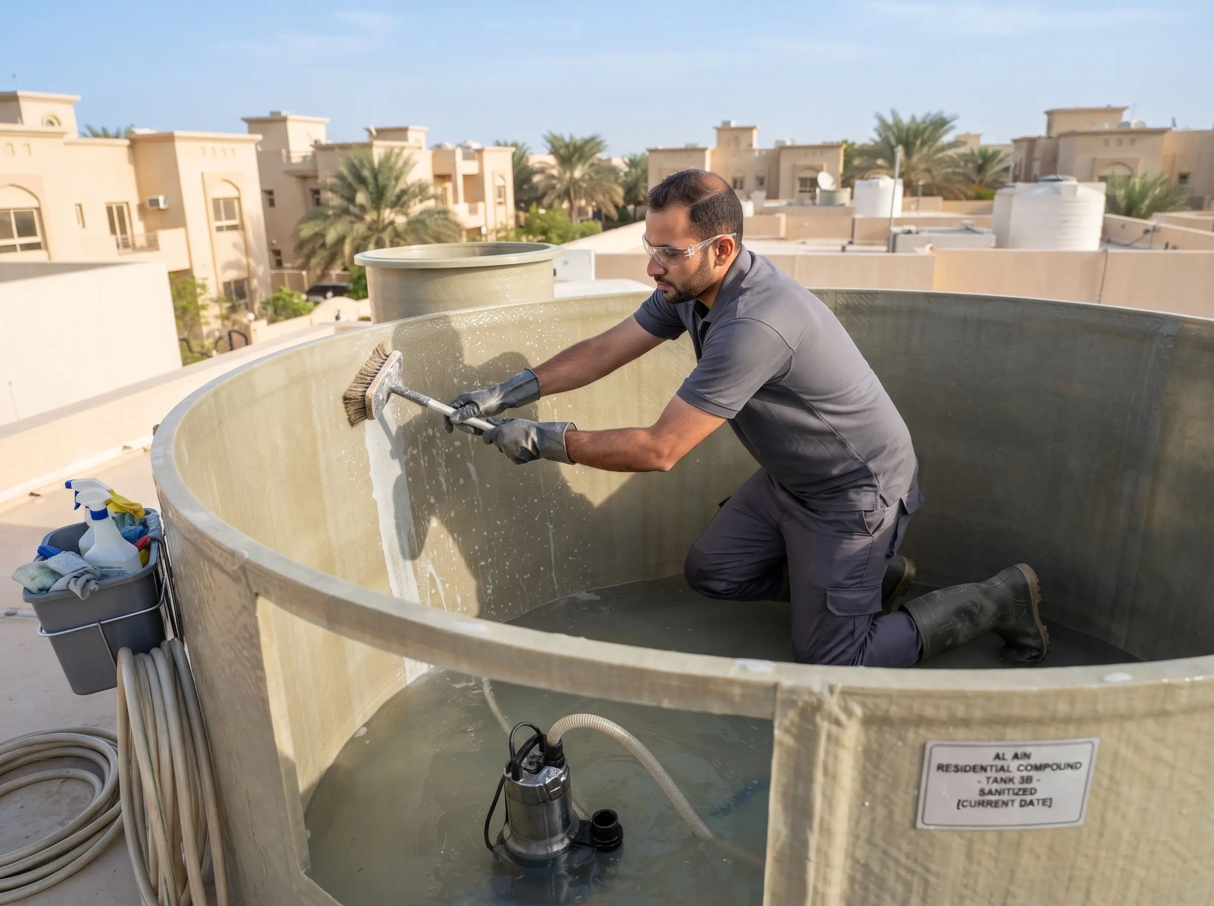 Al Barr Water Tank Cleaning Mussaffa service delivery in UAE
